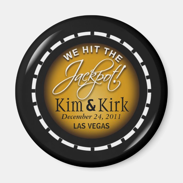 Jackpot! Vegas Newlyweds Casino Magnet (Vorne)
