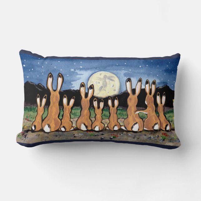 Jackrabbit Moon Southwestern Accent Throw Kissen (Vorderseite)