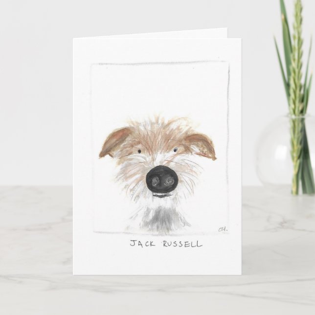 Jackrussell-Entwurfsgrußkarte, leeres Innere, Karte (Vorderseite)