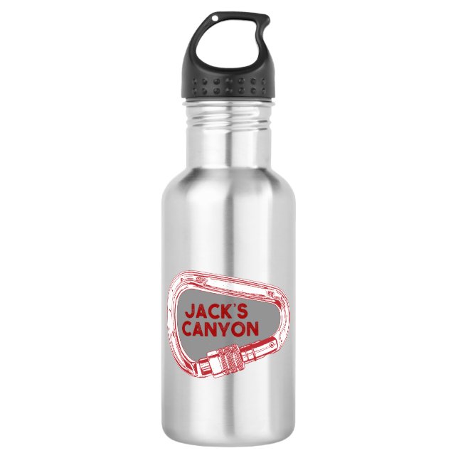 Jacks Canyon Klettersteig Carabiner Edelstahlflasche (Vorderseite)