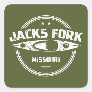 Jacks Fork River Missouri Kayaking Quadratischer Aufkleber