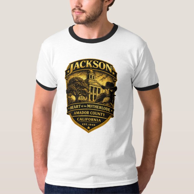 Jackson, California – Historic Crest design T-Shirt (Vorderseite)