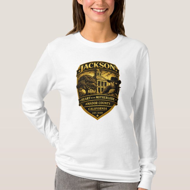 Jackson, California – Historic Crest design T-Shirt (Vorderseite)