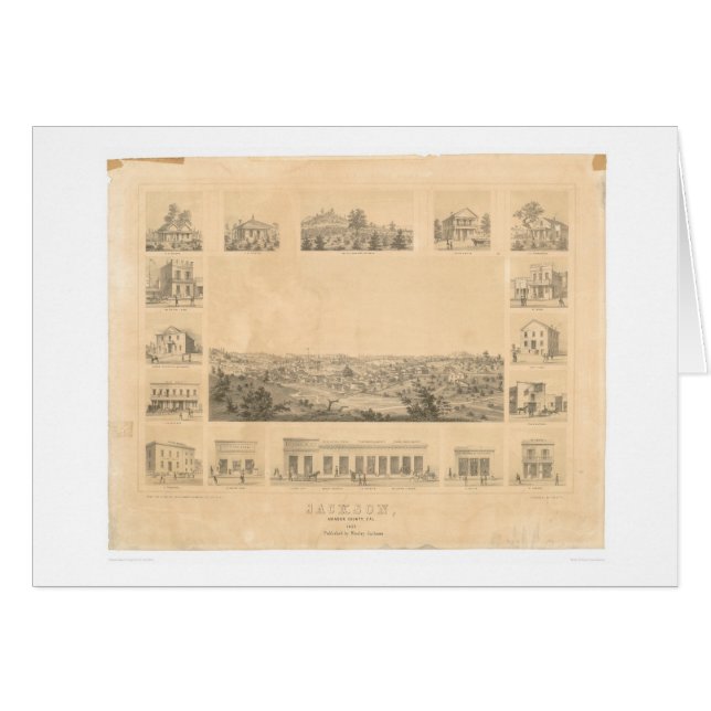 Jackson, carte panoramique 1857 (0766A) de CA (Devant horizontal)