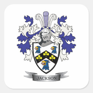 Jackson Coat of Arms Quadratischer Aufkleber