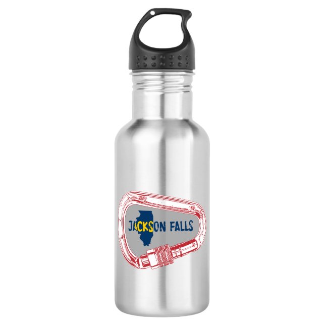 Jackson Falls Illinois Rock Climbing Carabiner Edelstahlflasche (Vorderseite)