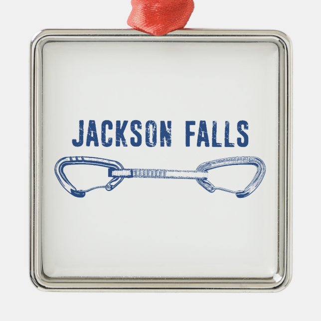 Jackson Falls Illinois Rock Climbing Quickziehung Ornament Aus Metall (Vorne)