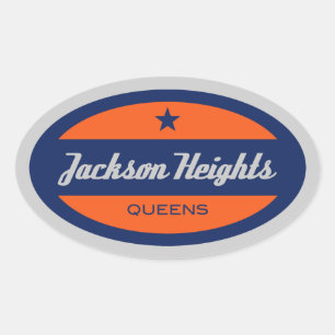 Jackson Heights Ovaler Aufkleber