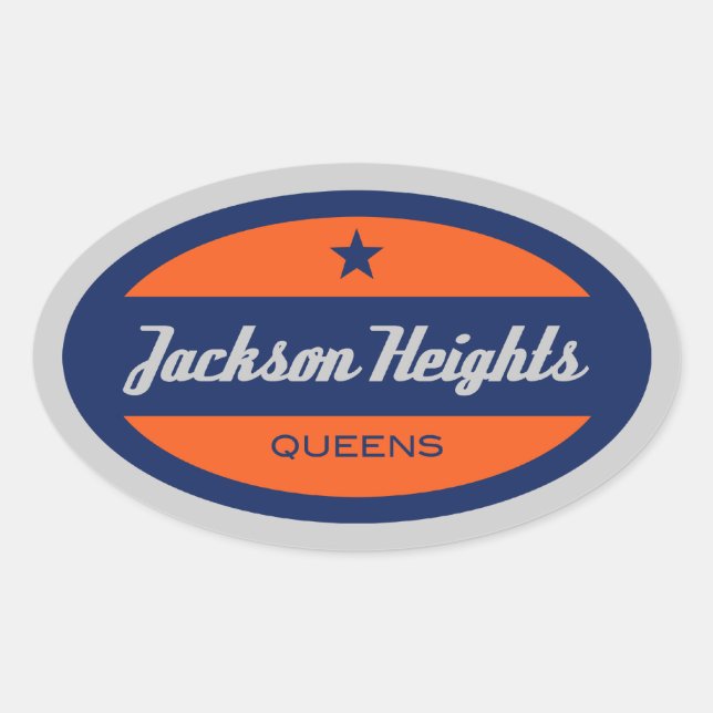 Jackson Heights Ovaler Aufkleber (Vorderseite)