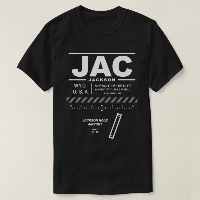 Jackson Hole Airport JAC T - Shirt (Design vorne)