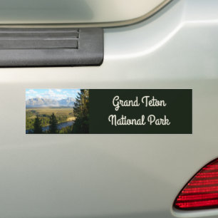Jackson Hole Berge und Fluss Autoaufkleber