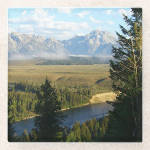 Jackson-Hole-Berge und Fluss Glasuntersetzer