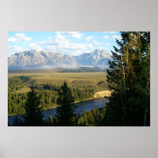 Jackson-Hole-Berge und -Fluss Poster (Vorne)