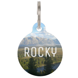 Jackson-Hole-Gebirge und Fluss Haustiermarke