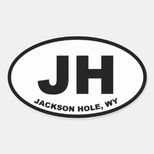 Jackson Hole JH Ovaler Aufkleber