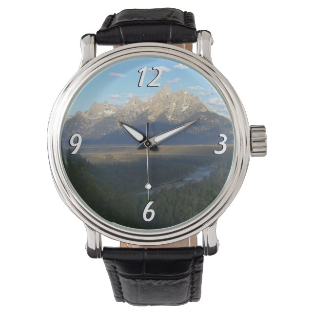 Jackson Hole Mountains (Grand Teton National Park) Armbanduhr (Vorderseite)