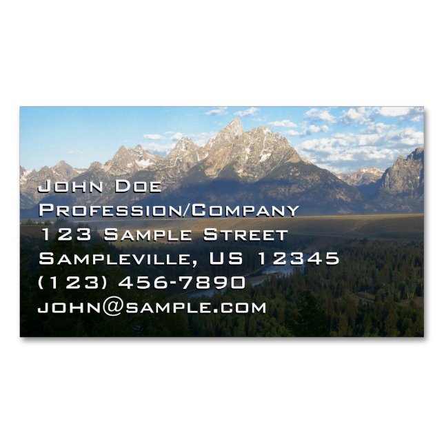 Jackson Hole Mountains (Grand Teton National Park) Magnetische Visitenkarte (Vorderseite)