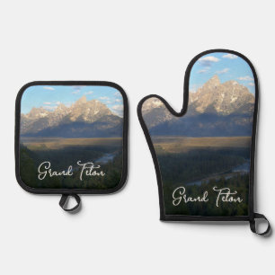 Jackson Hole Mountains (Grand-Teton-Nationalpark) Ofenhandschuh & Topflappen-Set