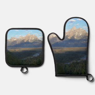 Jackson Hole Mountains (Grand Teton Nationalpark) Ofenhandschuh & Topflappen-Set