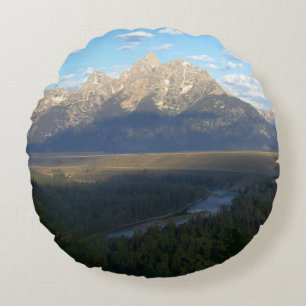 Jackson Hole Mountains (Grand-Teton-Nationalpark) Rundes Kissen
