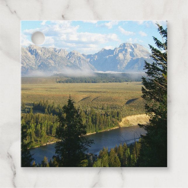 Jackson Hole Mountains und Fluss Geschenkanhänger (Vorderseite)