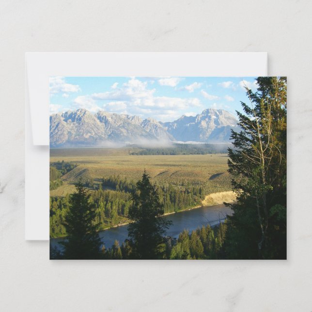 Jackson Hole Mountains und Fluss Karte (Vorderseite)