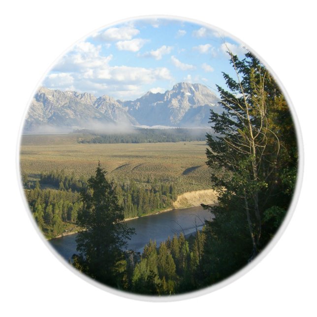 Jackson Hole Mountains und Fluss Keramikknauf (Vorderseite)