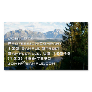 Jackson Hole Mountains und Fluss Magnetische Visitenkarte