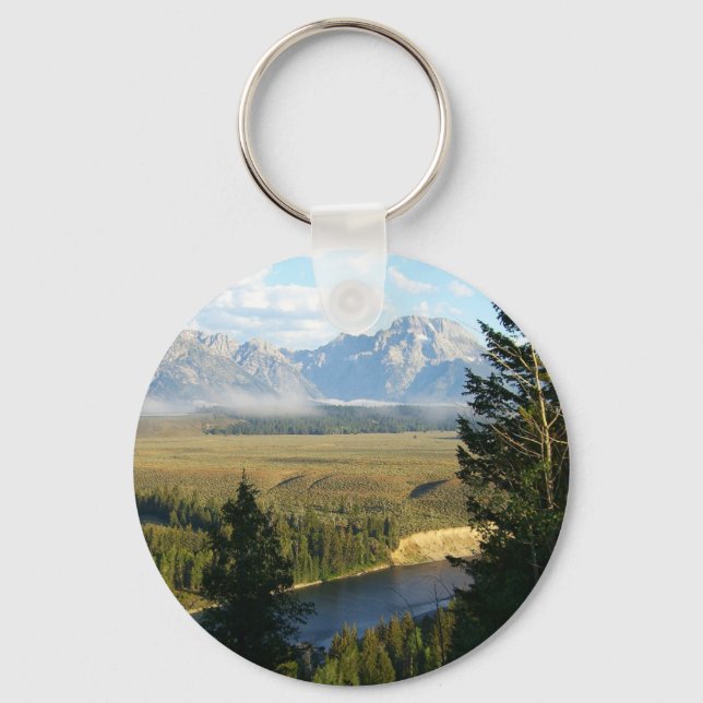 Jackson Hole Mountains und Fluss Schlüsselanhänger (Vorderseite)