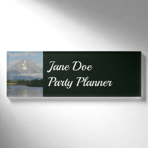 Jackson Hole River im Grand Teton National Park Namenschild