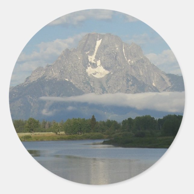 Jackson Hole River im Grand Teton Nationalpark Runder Aufkleber (Vorderseite)