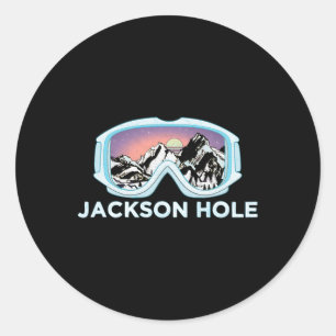 Jackson Hole Skidesign Jackson Hole  Runder Aufkleber