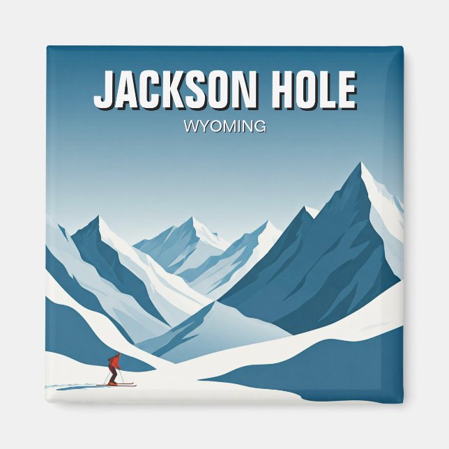 Jackson Hole Skier Travel Magnet (Vorne)