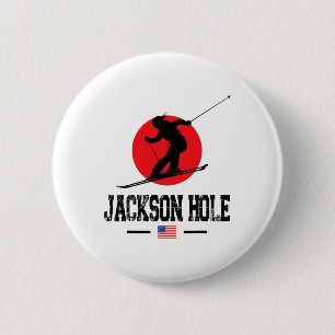 Jackson Hole Usa Ski Resort Rocky Mountains Americ Button