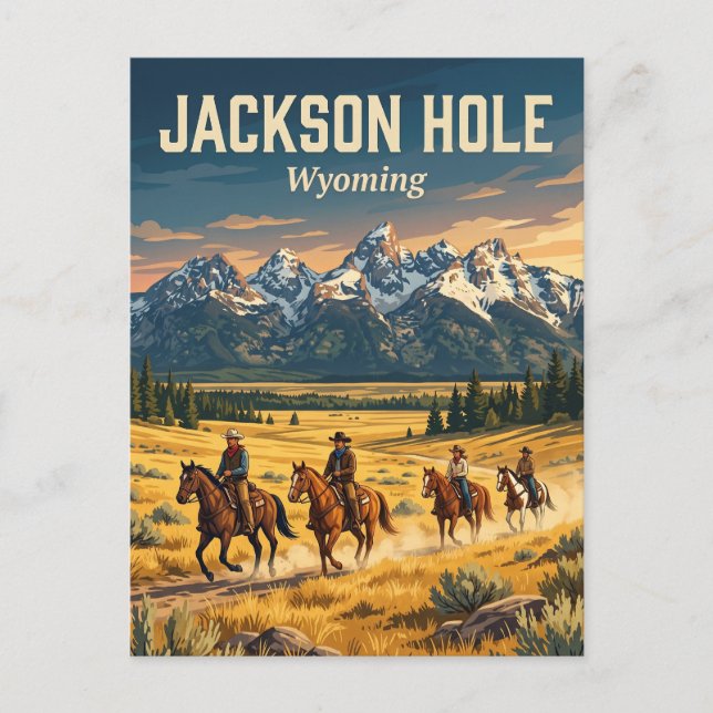 Jackson Hole Valley Wyoming Postkarte (Vorderseite)
