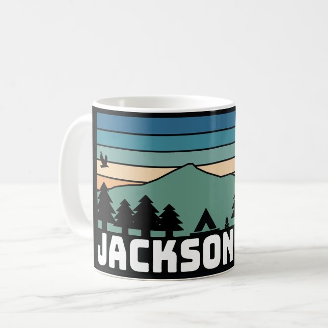 Jackson Hole WY Aufkleber Tasse (Vorderseite Links)