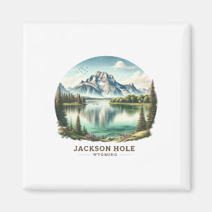 Jackson Hole Wy Wyoming Jenny Lake Skifahren Schne Magnet