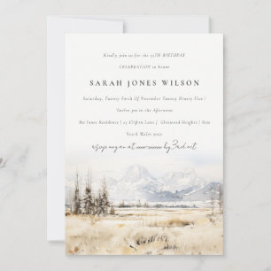 Jackson Hole Wyoming Aquarell-Landschaft Geburtsta Einladung