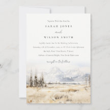 Jackson Hole Wyoming Aquarell-Landschaft-Hochzeit