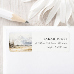 Jackson Hole Wyoming Aquarell-Landschaftsadresse