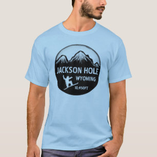 Jackson Hole Wyoming blaues Snowboard-Kunstt-stüc T-Shirt