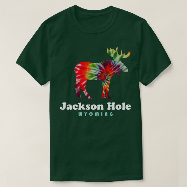 Jackson Hole Wyoming Elche Gefärbte Krawatte Grand T-Shirt (Design vorne)