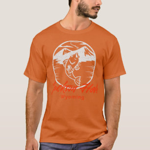 Jackson Hole Wyoming Fly Fishing Wandern Skifahren T-Shirt