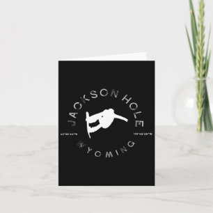Jackson Hole Wyoming Graphic Vintag Snowboarden Karte