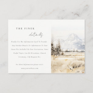 Jackson Hole Wyoming Landschaft Hochzeitsdetails Begleitkarte