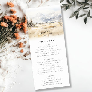 Jackson Hole Wyoming Landschaft Hochzeitsmenükarte Einladung