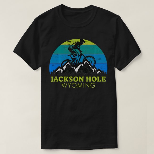 Jackson Hole Wyoming Mountain Biking  T-Shirt (Design vorne)