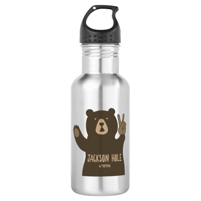 Jackson Hole Wyoming Peace Bar Edelstahlflasche (Vorderseite)