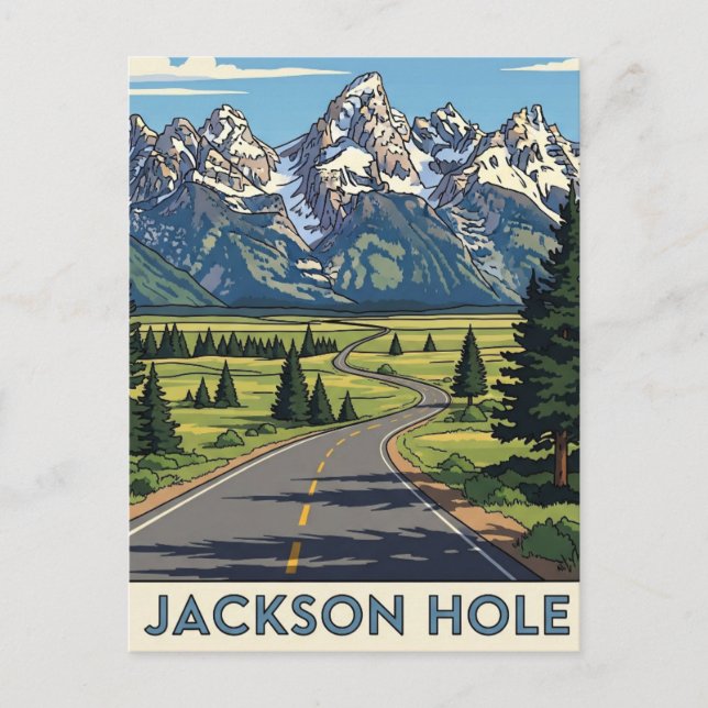 Jackson Hole Wyoming Postkarte (Vorderseite)