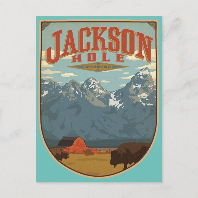 Jackson Hole Wyoming Postkarte (Vorderseite)